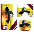 thumbnail image 1 of CHAPLLE Cats Funny License Police Cute Glasses Car 3 Piece Bathroom Rugs Set Bath Rug Contour Mat and Toilet Lid Cover, 1 of 2