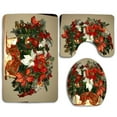 thumbnail image 1 of CHAPLLE Christmas 3 Piece Bathroom Rugs Set Bath Rug Contour Mat and Toilet Lid Cover, 1 of 2