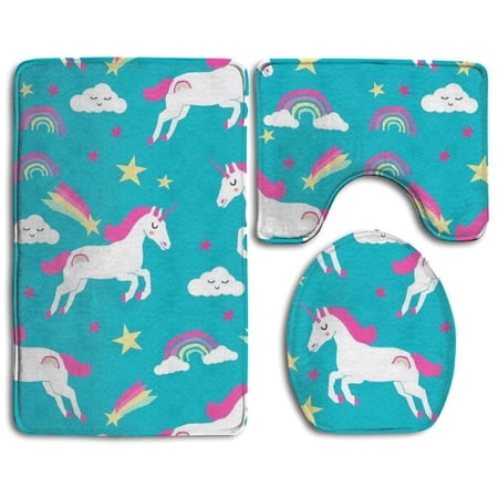 CHAPLLE Christmas Stories 3 Piece Bathroom Rugs Set Bath Rug Contour Mat and Toilet Lid Cover