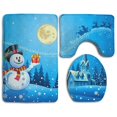 thumbnail image 1 of CHAPLLE Christmas at Night 3 Piece Bathroom Rugs Set Bath Rug Contour Mat and Toilet Lid Cover, 1 of 2