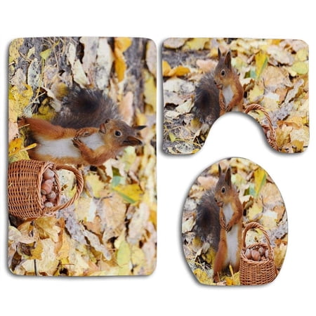 CHAPLLE Cool Eagle Flying Snow Moutain 3 Piece Bathroom Rugs Set Bath Rug Contour Mat and Toilet Lid Cover