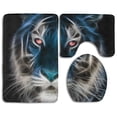 thumbnail image 1 of CHAPLLE Cool Tiger 3 Piece Bathroom Rugs Set Bath Rug Contour Mat and Toilet Lid Cover, 1 of 2
