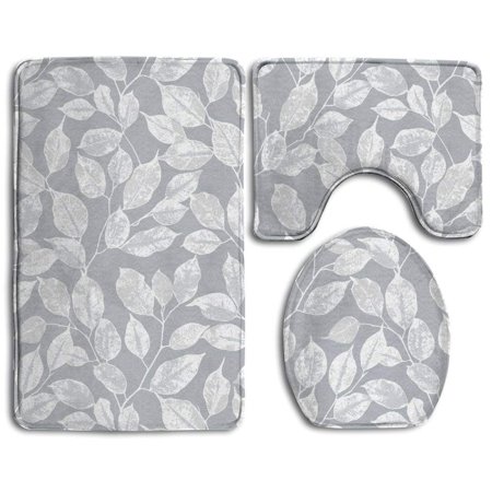 CHAPLLE Crown One Leaf Natural jpeg 3 Piece Bathroom Rugs Set Bath Rug Contour Mat and Toilet Lid Cover