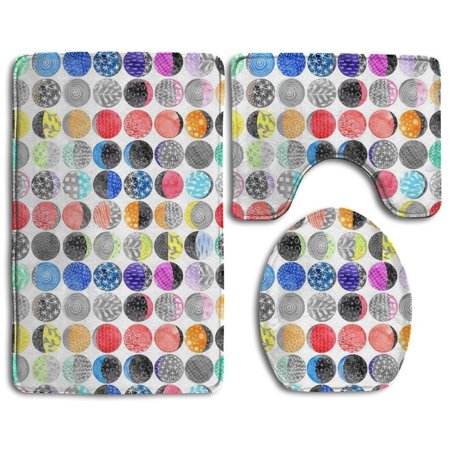 CHAPLLE Cute Deer Christmas 3 Piece Bathroom Rugs Set Bath Rug Contour Mat and Toilet Lid Cover