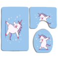 thumbnail image 1 of CHAPLLE Cute Doing Dabbing 3 Piece Bathroom Rugs Set Bath Rug Contour Mat and Toilet Lid Cover, 1 of 2