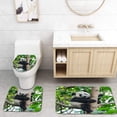thumbnail image 1 of CHAPLLE Cute Panda Bear Climbing in Tree 3 Piece Bathroom Rugs Set Bath Rug Contour Mat and Toilet Lid Cover, 1 of 2