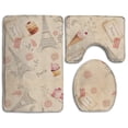 thumbnail image 1 of CHAPLLE Cute Paris and Ice Cream 3 Piece Bathroom Rugs Set Bath Rug Contour Mat and Toilet Lid Cover, 1 of 2