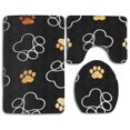 thumbnail image 1 of CHAPLLE Dog Size Foot 3 Piece Bathroom Rugs Set Bath Rug Contour Mat and Toilet Lid Cover, 1 of 2