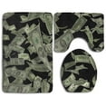 thumbnail image 1 of CHAPLLE Dollar Sign Money 3 Piece Bathroom Rugs Set Bath Rug Contour Mat and Toilet Lid Cover, 1 of 2