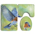 thumbnail image 1 of CHAPLLE Eastern Bluebird Prints 3 Piece Bathroom Rugs Set Bath Rug Contour Mat and Toilet Lid Cover, 1 of 2