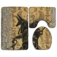thumbnail image 1 of CHAPLLE Egypt Anubis 3 Piece Bathroom Rugs Set Bath Rug Contour Mat and Toilet Lid Cover, 1 of 2