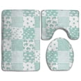 thumbnail image 1 of CHAPLLE Elephant Mint 3 Piece Bathroom Rugs Set Bath Rug Contour Mat and Toilet Lid Cover, 1 of 2