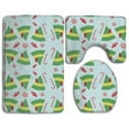 thumbnail image 1 of CHAPLLE Elf Buddy Inspired 3 Piece Bathroom Rugs Set Bath Rug Contour Mat and Toilet Lid Cover, 1 of 2