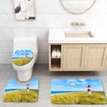 thumbnail image 1 of CHAPLLE Ellenbogen Lighthouse on Sand Dune Against Blue Sky White Clouds on Northern Coast 3 Piece Bathroom Rugs Set Bath Rug Contour Mat and Toilet Lid Cover, 1 of 2