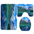 thumbnail image 1 of CHAPLLE Emerald Lake 3 Piece Bathroom Rugs Set Bath Rug Contour Mat and Toilet Lid Cover, 1 of 2