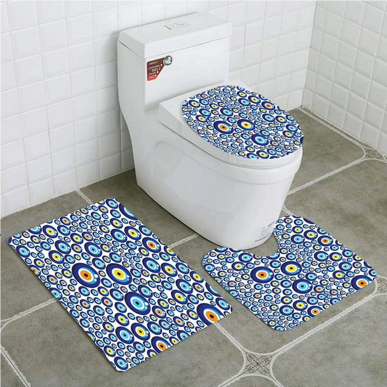 Blue Bathroom Rugs, Moroccan Bath Rugs