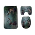 thumbnail image 1 of CHAPLLE Farm Cockfighting 3 Piece Bathroom Rugs Set Bath Rug Contour Mat and Toilet Lid Cover, 1 of 2