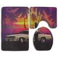 thumbnail image 1 of CHAPLLE Flaming Cat 3 Piece Bathroom Rugs Set Bath Rug Contour Mat and Toilet Lid Cover, 1 of 2