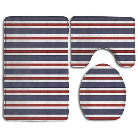 CHAPLLE Flaming Cat 3 Piece Bathroom Rugs Set Bath Rug Contour Mat and Toilet Lid Cover