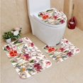 thumbnail image 1 of CHAPLLE Flower accorted Plants Vintage provance Style 3 Piece Bathroom Rugs Set Bath Rug Contour Mat and Toilet Lid Cover, 1 of 2