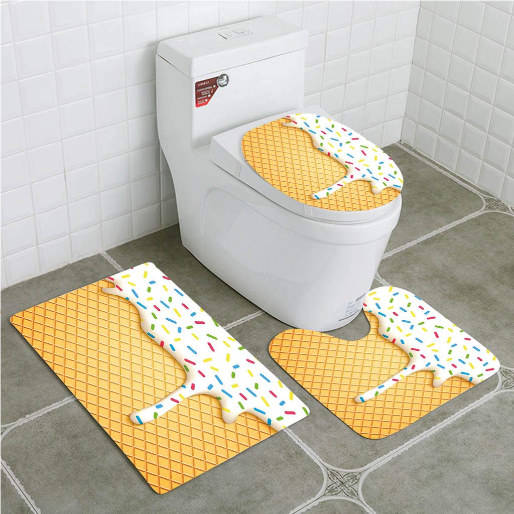 CHAPLLE Food Cartoon like and Melting Ice Cream Cones Colored Sprinkles ...