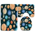 thumbnail image 1 of CHAPLLE Galaxy Cute Galaxy Space Solar System Planets Mars Mercury Uranus Jupiter Venus Kids 3 Piece Bathroom Rugs Set Bath Rug Contour Mat and Toilet Lid Cover, 1 of 2