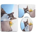 thumbnail image 1 of CHAPLLE Garfield 3 Piece Bathroom Rugs Set Bath Rug Contour Mat and Toilet Lid Cover, 1 of 2