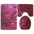 thumbnail image 1 of CHAPLLE Glitter Bling Bling 3 Piece Bathroom Rugs Set Bath Rug Contour Mat and Toilet Lid Cover, 1 of 2