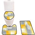 thumbnail image 1 of CHAPLLE Grey Yellow Art Paint 3 Piece Bathroom Rugs Set Bath Rug Contour Mat and Toilet Lid Cover, 1 of 2