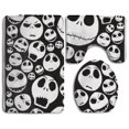 thumbnail image 1 of CHAPLLE Halloween Skull 3 Piece Bathroom Rugs Set Bath Rug Contour Mat and Toilet Lid Cover, 1 of 2