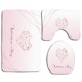 thumbnail image 1 of CHAPLLE Happy Valentines Day Pink 3 Piece Bathroom Rugs Set Bath Rug Contour Mat and Toilet Lid Cover, 1 of 2