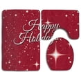 thumbnail image 1 of CHAPLLE Hapy Holidays 3 Piece Bathroom Rugs Set Bath Rug Contour Mat and Toilet Lid Cover, 1 of 2