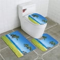 thumbnail image 1 of CHAPLLE Hawaiian Coconut Palm Trees and Lawn on Sandy Poipu Beach in Hawaii 3 Piece Bathroom Rugs Set Bath Rug Contour Mat and Toilet Lid Cover, 1 of 2