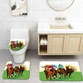 thumbnail image 1 of CHAPLLE Horse Colorful Competitive Scene Jockeys and Racing Horses Equine Retro 3 Piece Bathroom Rugs Set Bath Rug Contour Mat and Toilet Lid Cover, 1 of 2