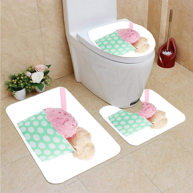 Cream Bathroom Rug set