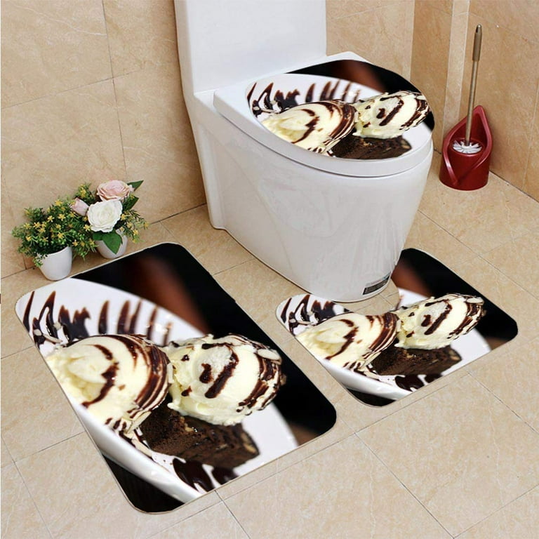 Cream Bathroom Rug set
