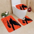 thumbnail image 1 of CHAPLLE Indie Raven is Holding a Microphone Rock Music Theme Festival Party Gothic Singer 3 Piece Bathroom Rugs Set Bath Rug Contour Mat and Toilet Lid Cover, 1 of 2