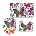 thumbnail image 1 of CHAPLLE Jinse-floral612 3 Piece Bathroom Rugs Set Bath Rug Contour Mat and Toilet Lid Cover, 1 of 2