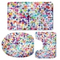 thumbnail image 1 of CHAPLLE Jinse-floral763 3 Piece Bathroom Rugs Set Bath Rug Contour Mat and Toilet Lid Cover, 1 of 2