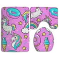 thumbnail image 1 of CHAPLLE Kawaii for Girls 3 Piece Bathroom Rugs Set Bath Rug Contour Mat and Toilet Lid Cover, 1 of 2