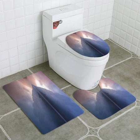 CHAPLLE Lake plansee Tirol Austria 3 Piece Bathroom Rugs Set Bath Rug Contour Mat and Toilet Lid Cover