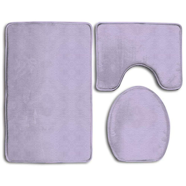 CHAPLLE Lavender 3 Piece Bathroom Rugs Set Bath Rug Contour Mat and Toilet Lid Cover