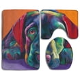 thumbnail image 1 of CHAPLLE Lazy Dog 3 Piece Bathroom Rugs Set Bath Rug Contour Mat and Toilet Lid Cover, 1 of 2