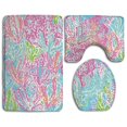thumbnail image 1 of CHAPLLE Lilly Flowers 3 Piece Bathroom Rugs Set Bath Rug Contour Mat and Toilet Lid Cover, 1 of 2