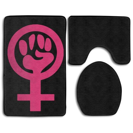 CHAPLLE Llittle Llamas Llove Pajamas 3 Piece Bathroom Rugs Set Bath Rug Contour Mat and Toilet Lid Cover