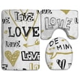 thumbnail image 1 of CHAPLLE Love Patterns 3 Piece Bathroom Rugs Set Bath Rug Contour Mat and Toilet Lid Cover, 1 of 2
