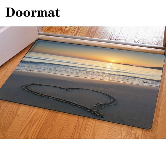 CHAPLLE Love at Sunrise 3 Piece Bathroom Rugs Set Bath Rug Contour Mat and Toilet Lid Cover