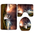 thumbnail image 1 of CHAPLLE Melancholy Persian Cat 3 Piece Bathroom Rugs Set Bath Rug Contour Mat and Toilet Lid Cover, 1 of 2