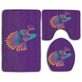 thumbnail image 1 of CHAPLLE Michigan in Love Purple 3 Piece Bathroom Rugs Set Bath Rug Contour Mat and Toilet Lid Cover, 1 of 2