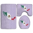 thumbnail image 1 of CHAPLLE Michigan in Love Purple 3 Piece Bathroom Rugs Set Bath Rug Contour Mat and Toilet Lid Cover, 1 of 2